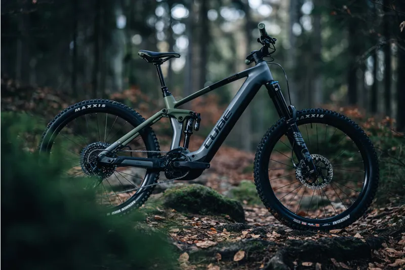 Cube Stereo Hybrid 160 HPC TM 750 Electric Mountain Bike in Grey and Olive Green - Ex-Hire-1